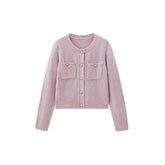 Women's Solid Textured Wool Cardigan